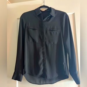 Black sheer button down shirt